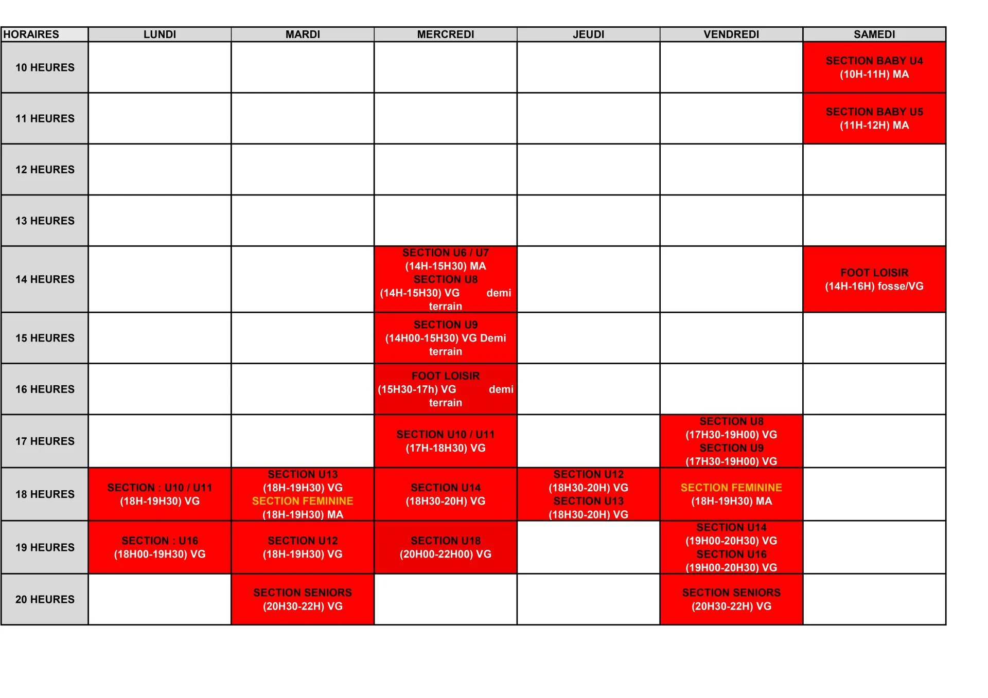 Planning fcbry saison 2025 2026